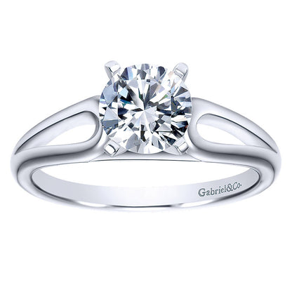 Engagement Ring 14k White Gold Solitaire