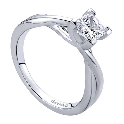 Engagement Ring 14k White Gold Solitaire