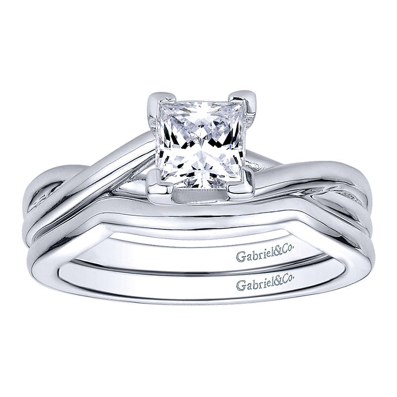 Engagement Ring 14k White Gold Solitaire