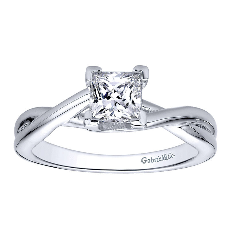 Engagement Ring 14k White Gold Solitaire