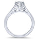 14K White Gold Solitaire Four Prong With Cathedral Setting 14K White Gold Engagement Ring ER6672W4Jj