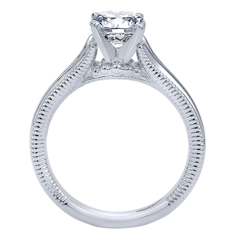 Engagement Ring 14k White Gold Split Shank