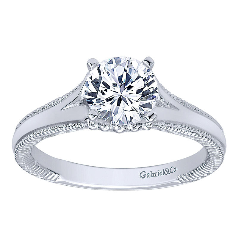 Engagement Ring 14k White Gold Split Shank
