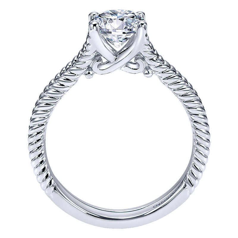 Engagement Ring 14k White Gold Split Shank