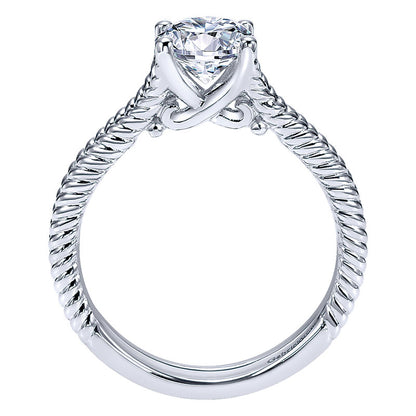 Engagement Ring 14k White Gold Split Shank