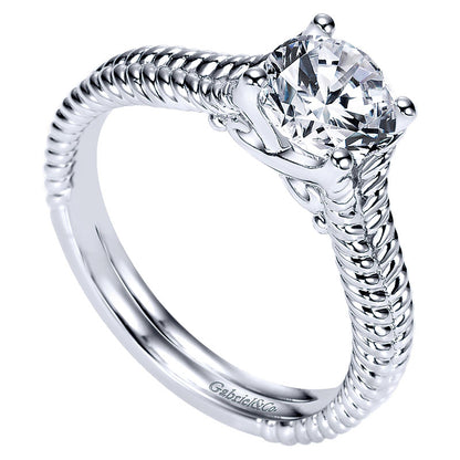 Engagement Ring 14k White Gold Split Shank