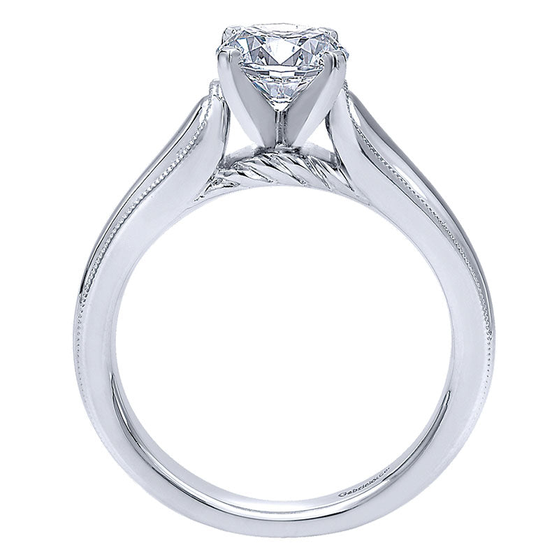 Engagement Ring 14k White Gold Straight