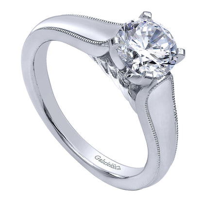Engagement Ring 14k White Gold Straight