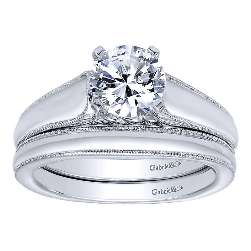 Engagement Ring 14k White Gold Straight