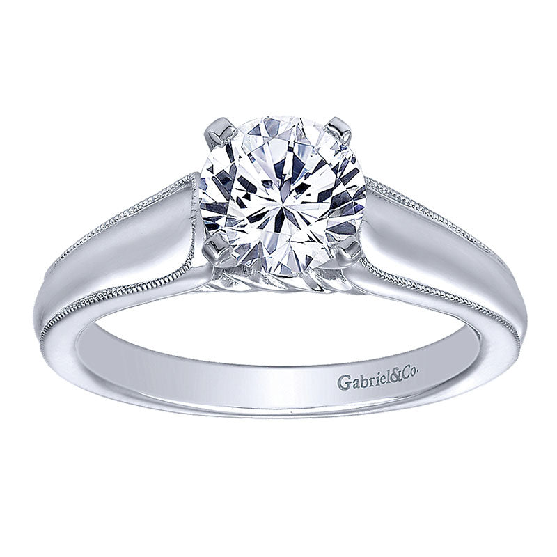 Engagement Ring 14k White Gold Straight