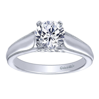 Engagement Ring 14k White Gold Straight