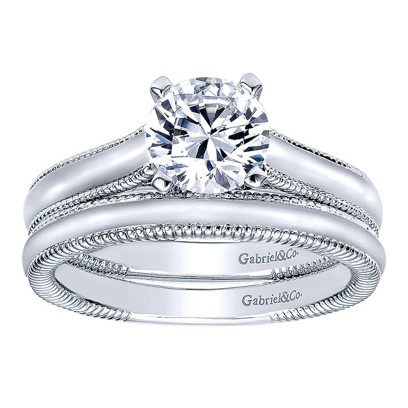 Engagement Ring 14k White Gold Straight