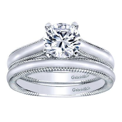 Engagement Ring 14k White Gold Straight