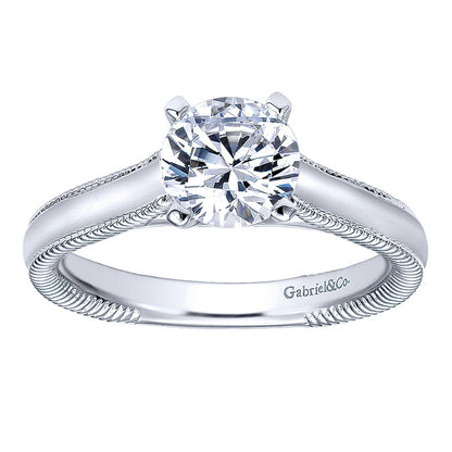 Engagement Ring 14k White Gold Straight