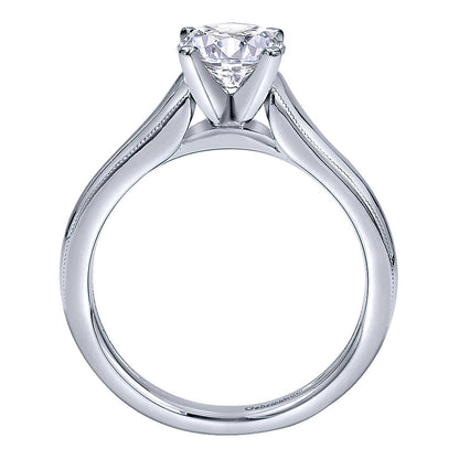 Engagement Ring 14k White Gold Straight