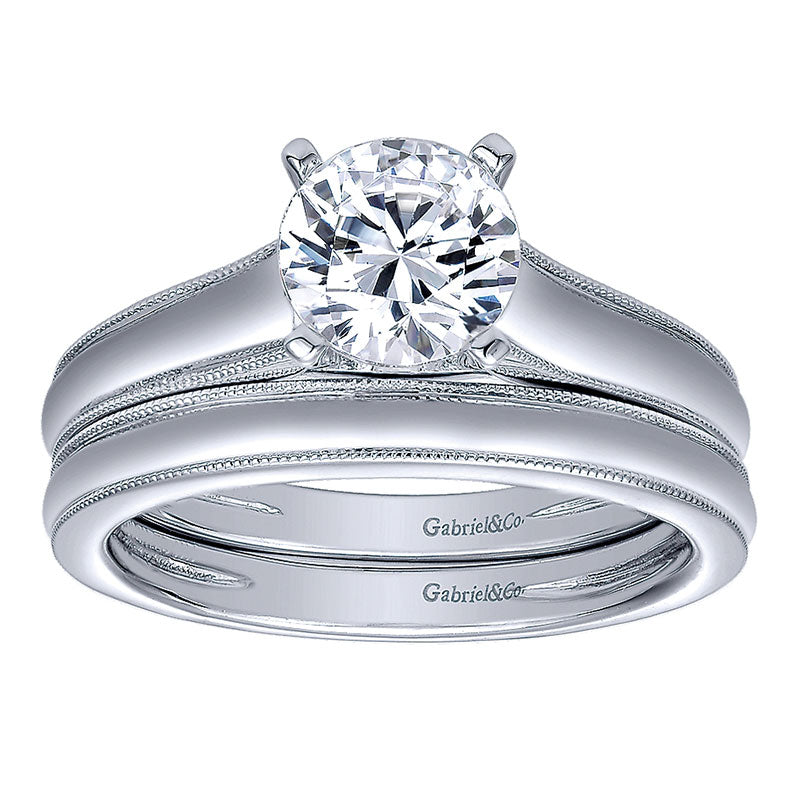 Engagement Ring 14k White Gold Straight
