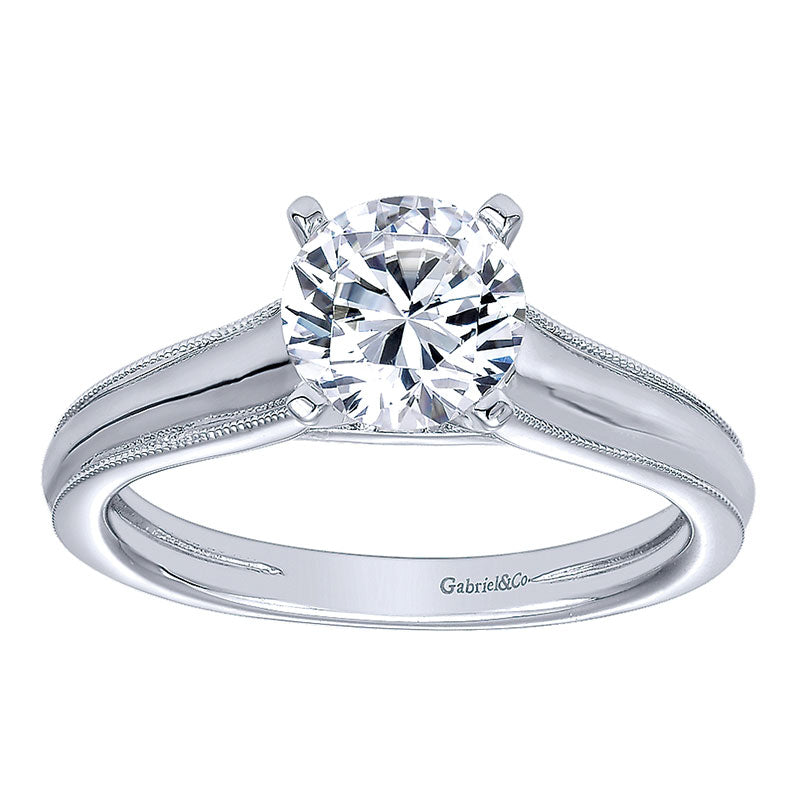 Engagement Ring 14k White Gold Straight
