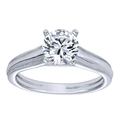 Engagement Ring 14k White Gold Straight
