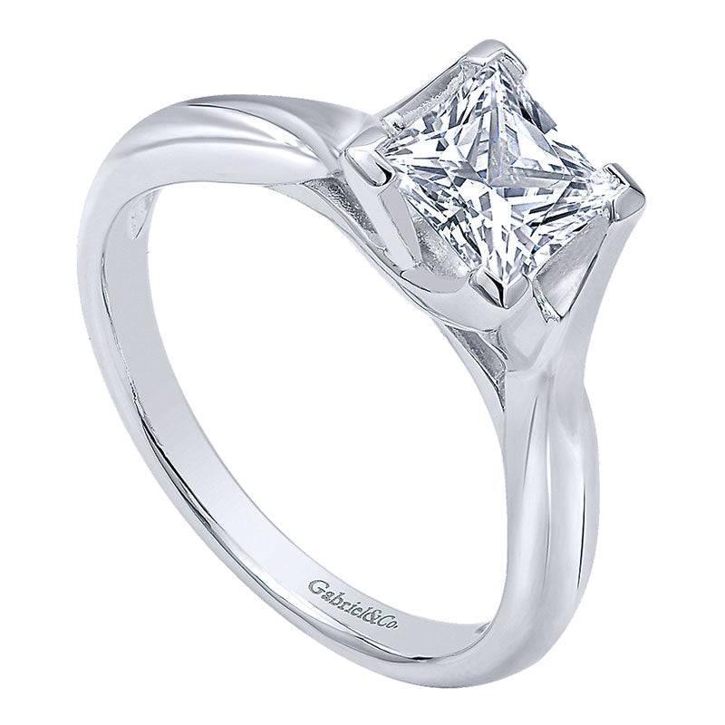 Engagement Ring 14k White Gold Straight