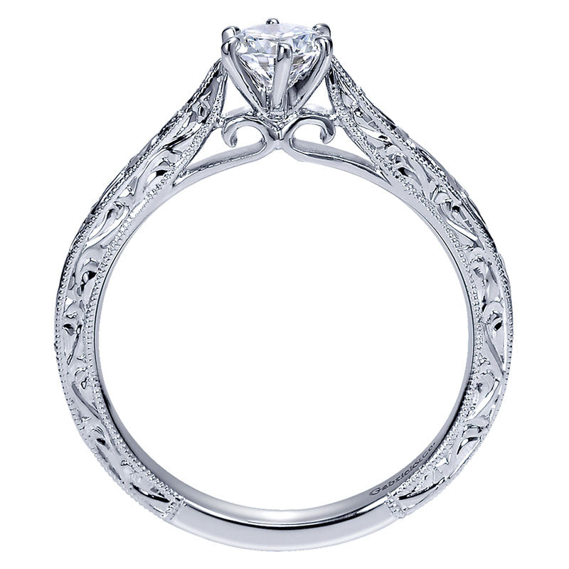 Engagement Ring 14k White Gold Straight