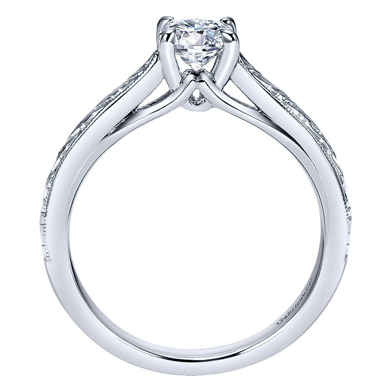 Engagement Ring 14k White Gold Straight