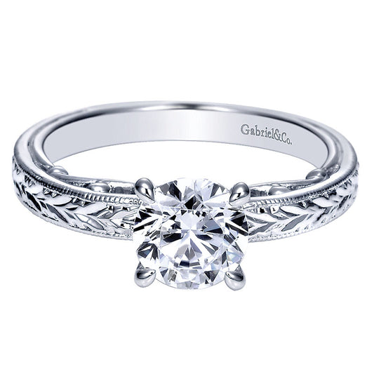 Engagement Ring 14k White Gold Straight