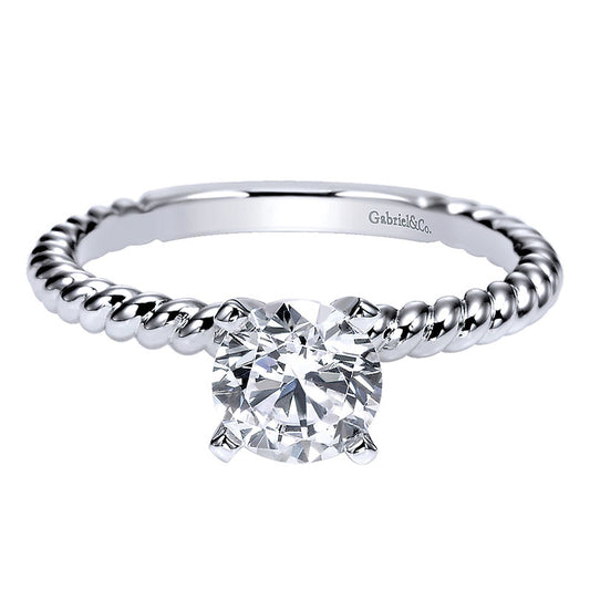 Engagement Ring 14k White Gold Straight