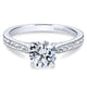 14K White Gold Straight Milgrain ANd Hand Etched 14K White Gold Engagement Ring ER7223W4Jjj