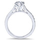 14K White Gold Straight Milgrain ANd Hand Etched 14K White Gold Engagement Ring ER7223W4Jjj