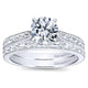 14K White Gold Straight Milgrain ANd Hand Etched 14K White Gold Engagement Ring ER7223W4Jjj