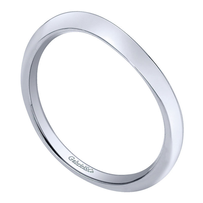 Wedding Band 14k White Gold Straight