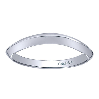 Wedding Band 14k White Gold Straight