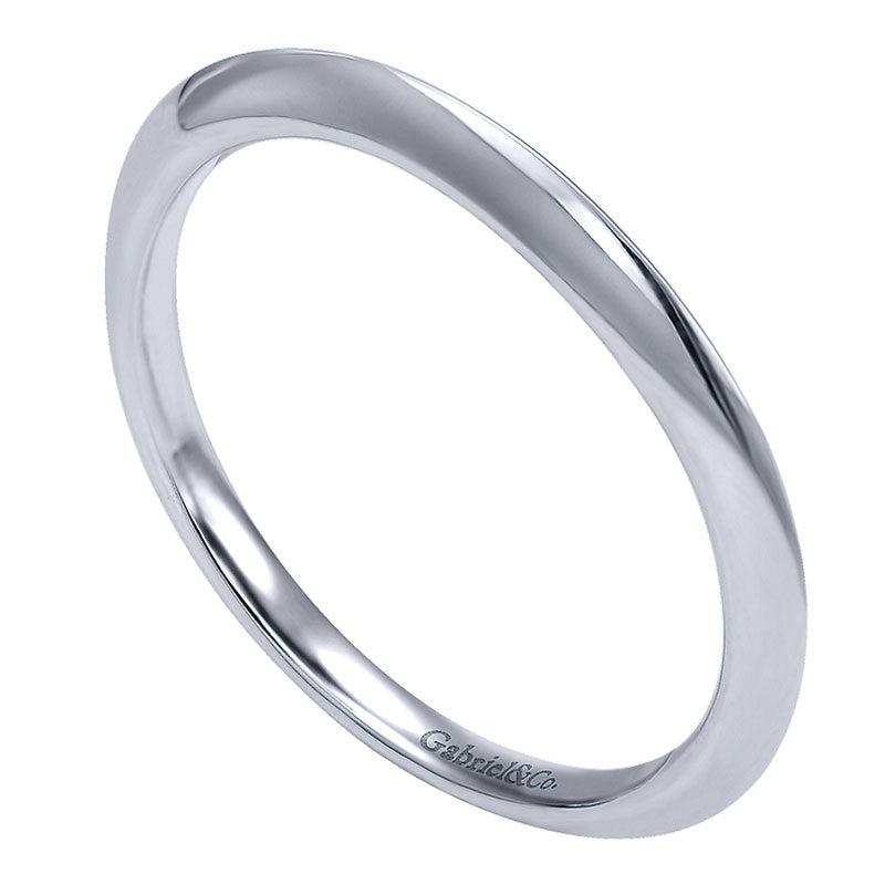 Wedding Band 14k White Gold Straight