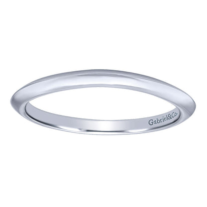 Wedding Band 14k White Gold Straight
