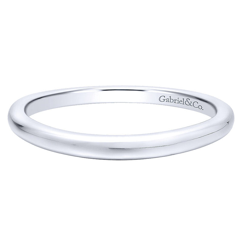 Wedding Band 14k White Gold Straight