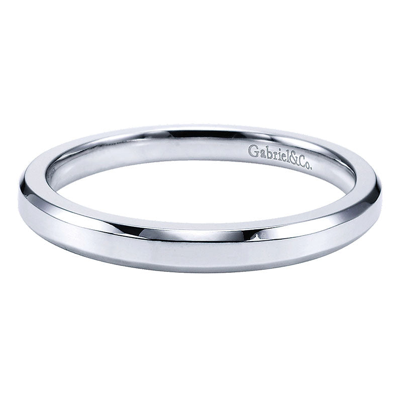 Wedding Band 14k White Gold Straight
