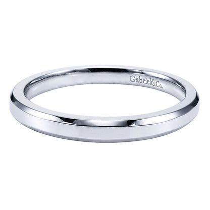 Wedding Band 14k White Gold Straight