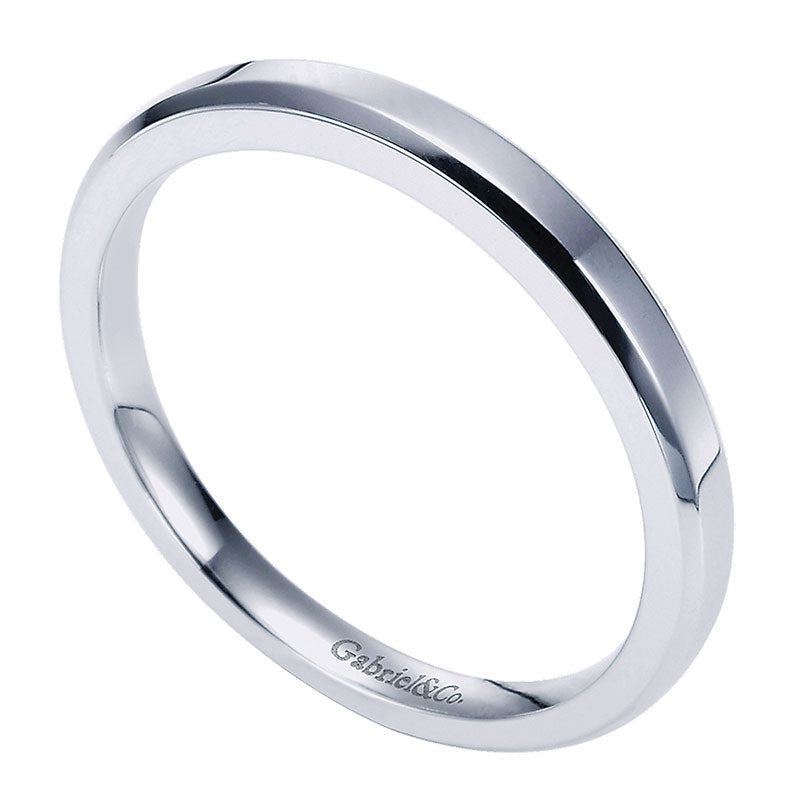 Wedding Band 14k White Gold Straight