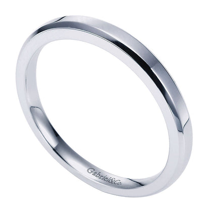 Wedding Band 14k White Gold Straight