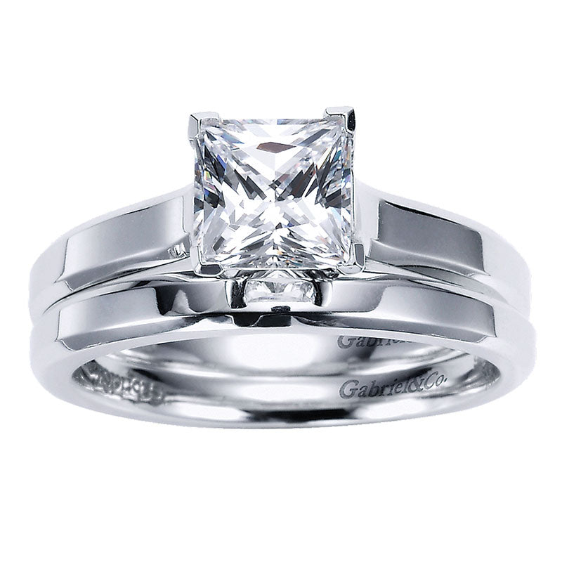 Wedding Band 14k White Gold Straight
