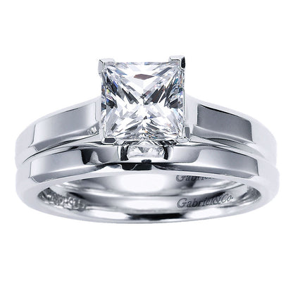 Wedding Band 14k White Gold Straight