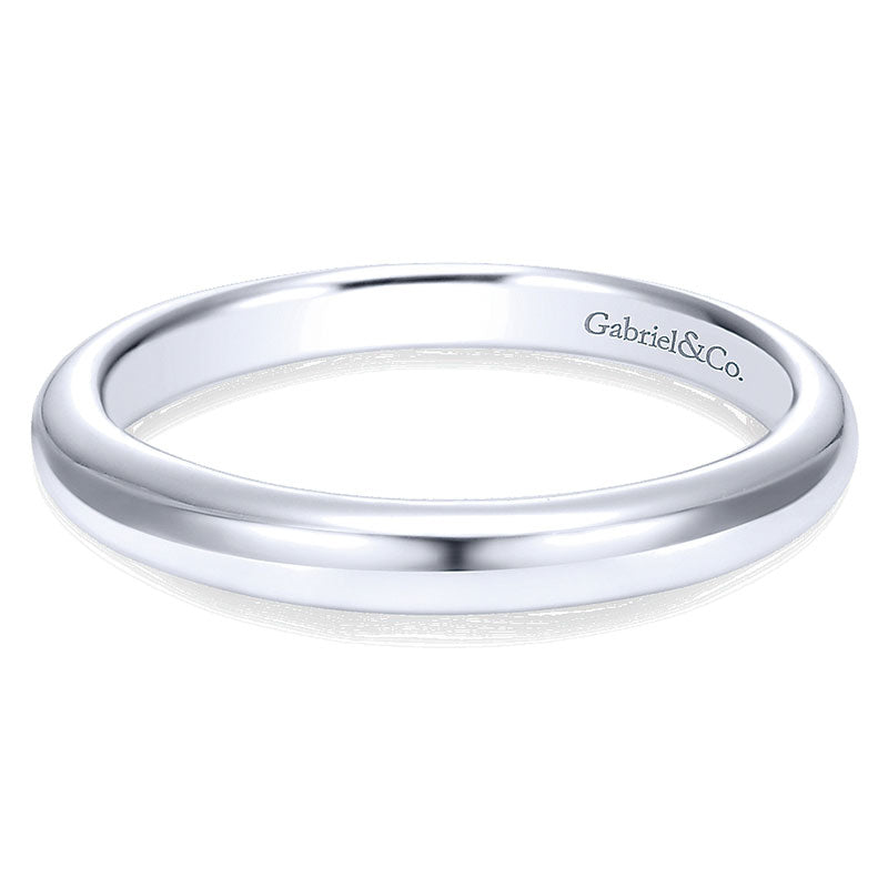 Wedding Band 14k White Gold Straight