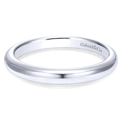 Wedding Band 14k White Gold Straight