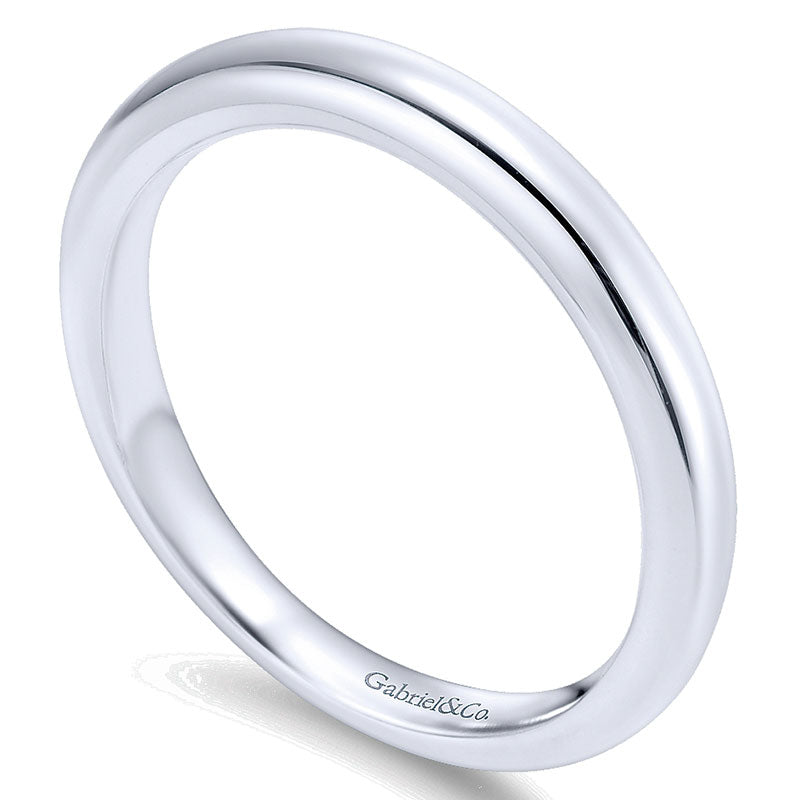 Wedding Band 14k White Gold Straight