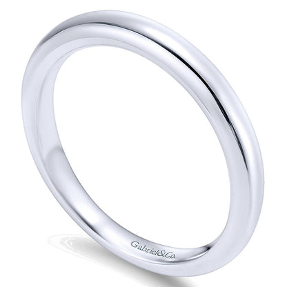Wedding Band 14k White Gold Straight