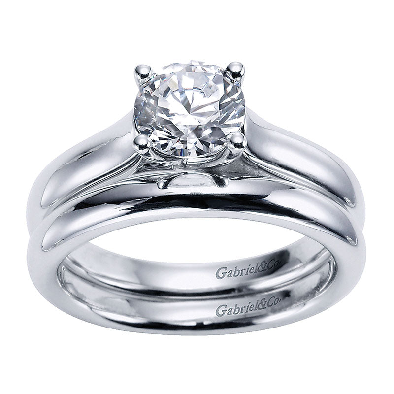 Wedding Band 14k White Gold Straight