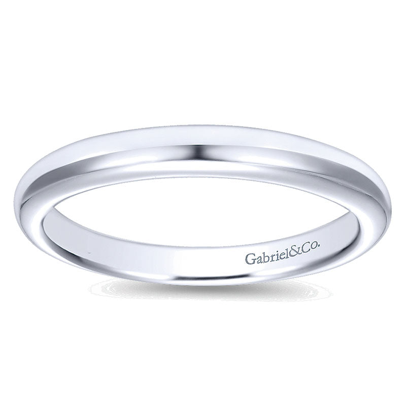 Wedding Band 14k White Gold Straight