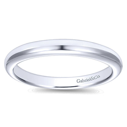 Wedding Band 14k White Gold Straight