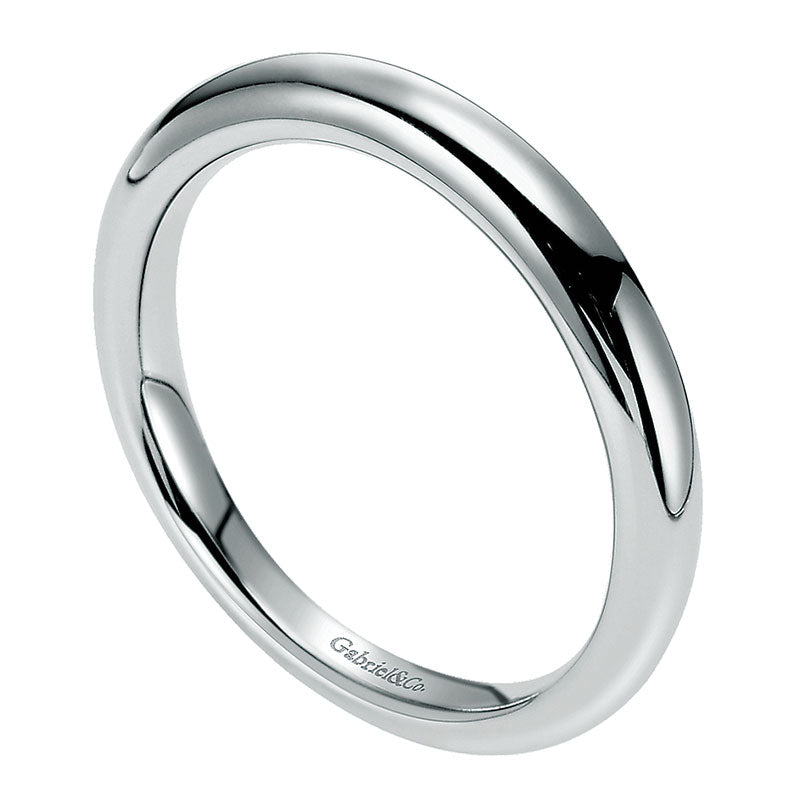Wedding Band 14k White Gold Straight