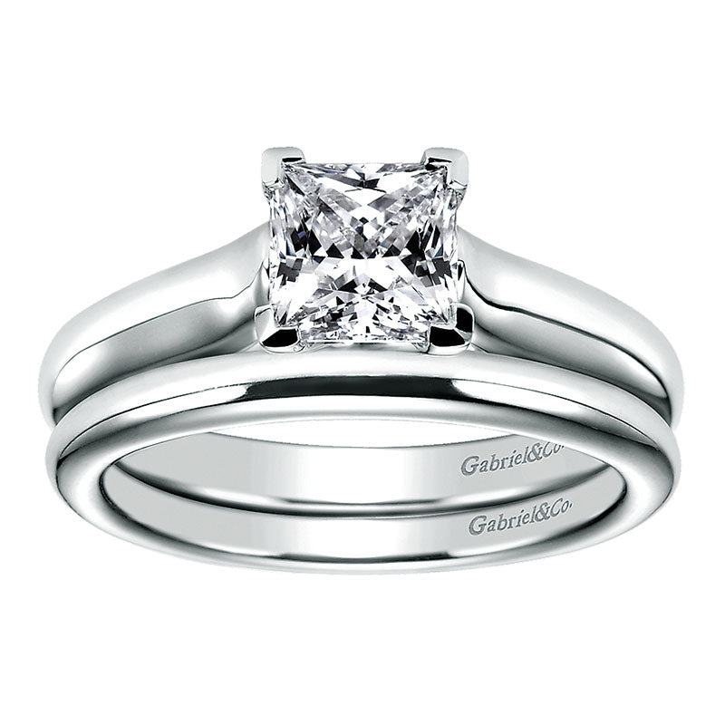 Wedding Band 14k White Gold Straight